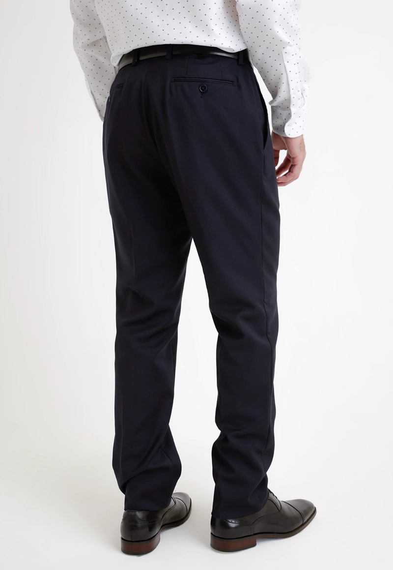 PANTALÓN LANA HOMBRE TRIAL AZUL MIX&COLOR FORMAL S100'S LISO REGULAR - 2