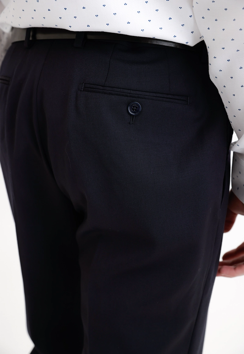 PANTALÓN LANA HOMBRE TRIAL AZUL MIX&COLOR FORMAL S100'S LISO REGULAR - 3