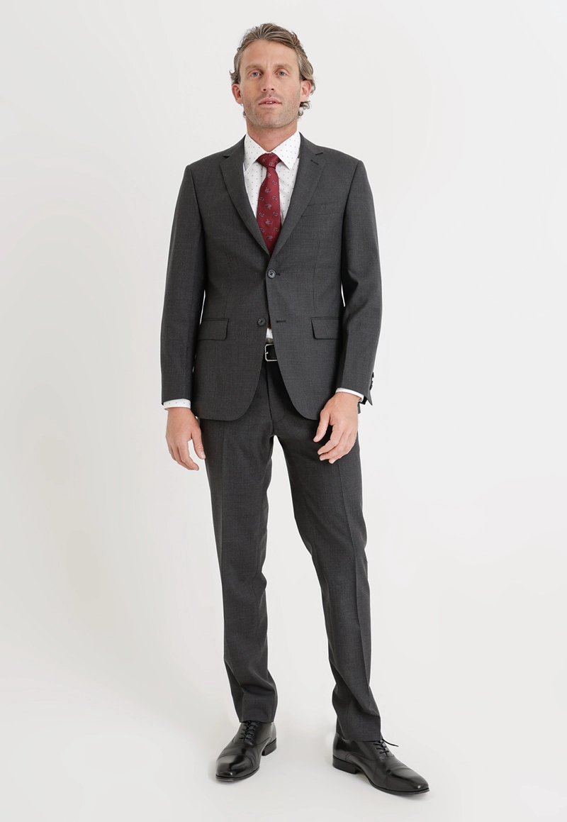 TRAJE FORMAL HOMBRE MEZCLA LANA LISO SLIM EXECUTIVE NEGRO - 1