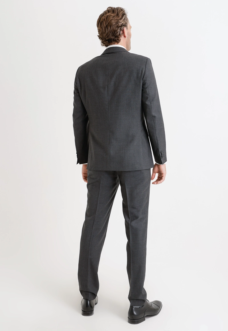 TRAJE FORMAL HOMBRE MEZCLA LANA LISO SLIM EXECUTIVE NEGRO - 2