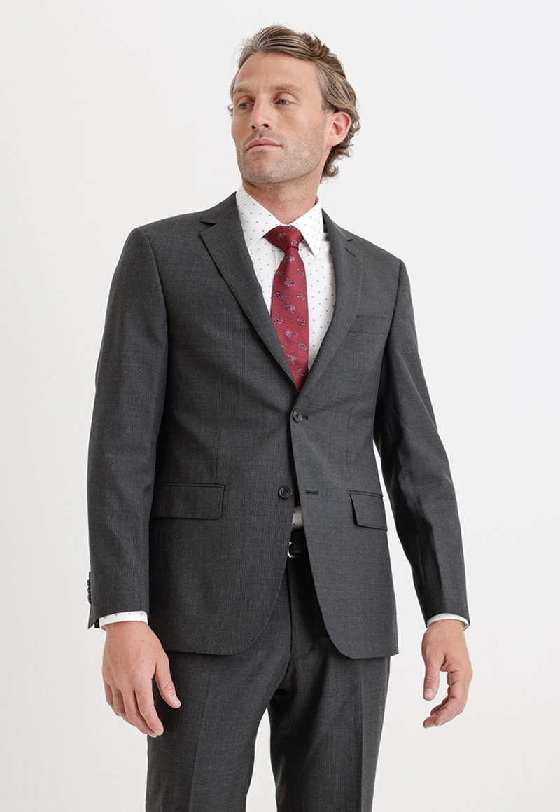 TRAJE FORMAL HOMBRE MEZCLA LANA LISO SLIM EXECUTIVE NEGRO - 4