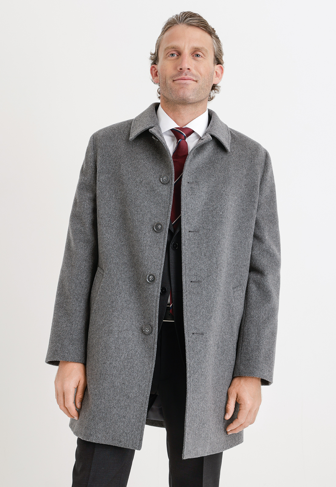 ABRIGO FORMAL HOMBRE GRIS - 1