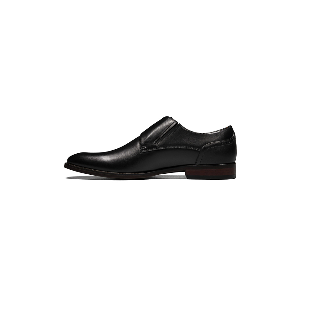 ZAPATO SORRENTO PLAIN TOE SINGLE MONK STRAP NEGRO - 2