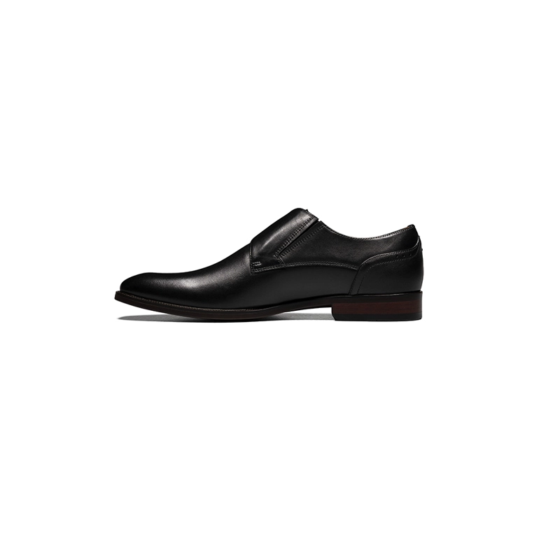 ZAPATO SORRENTO PLAIN TOE SINGLE MONK STRAP NEGRO - 2