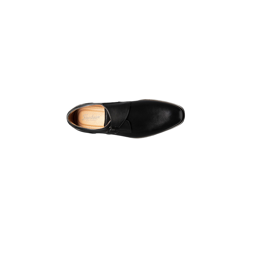 ZAPATO SORRENTO PLAIN TOE SINGLE MONK STRAP NEGRO - 6