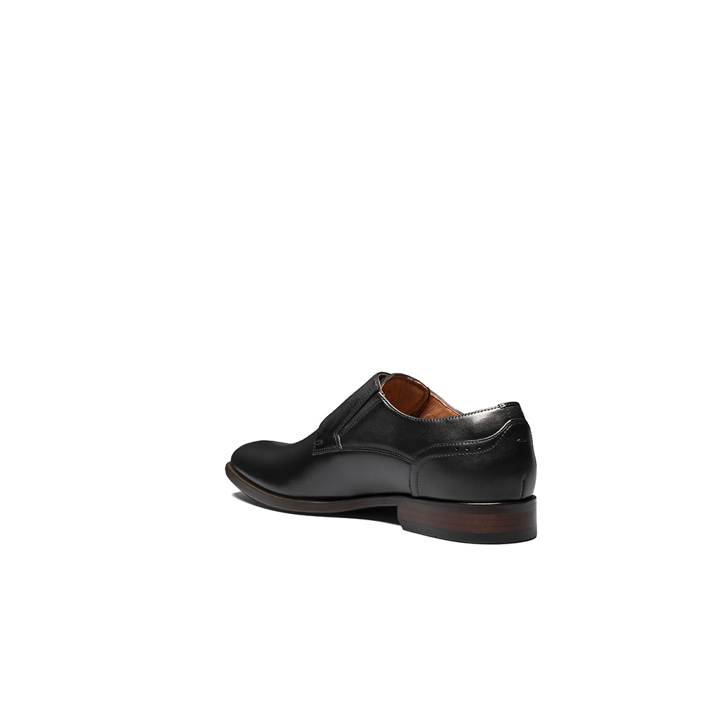 ZAPATO SORRENTO PLAIN TOE SINGLE MONK STRAP NEGRO - 7