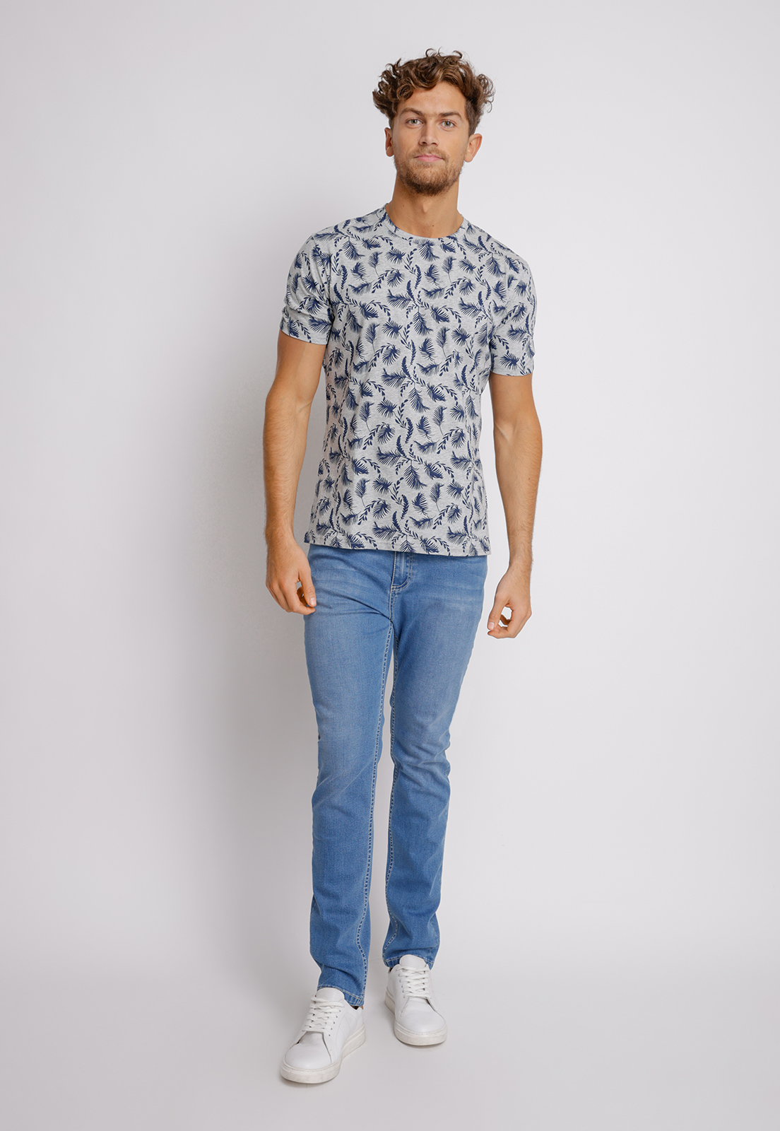 POLERA HOMBRE SLIM FIT MIQUELE ALGODON GRIS - 4