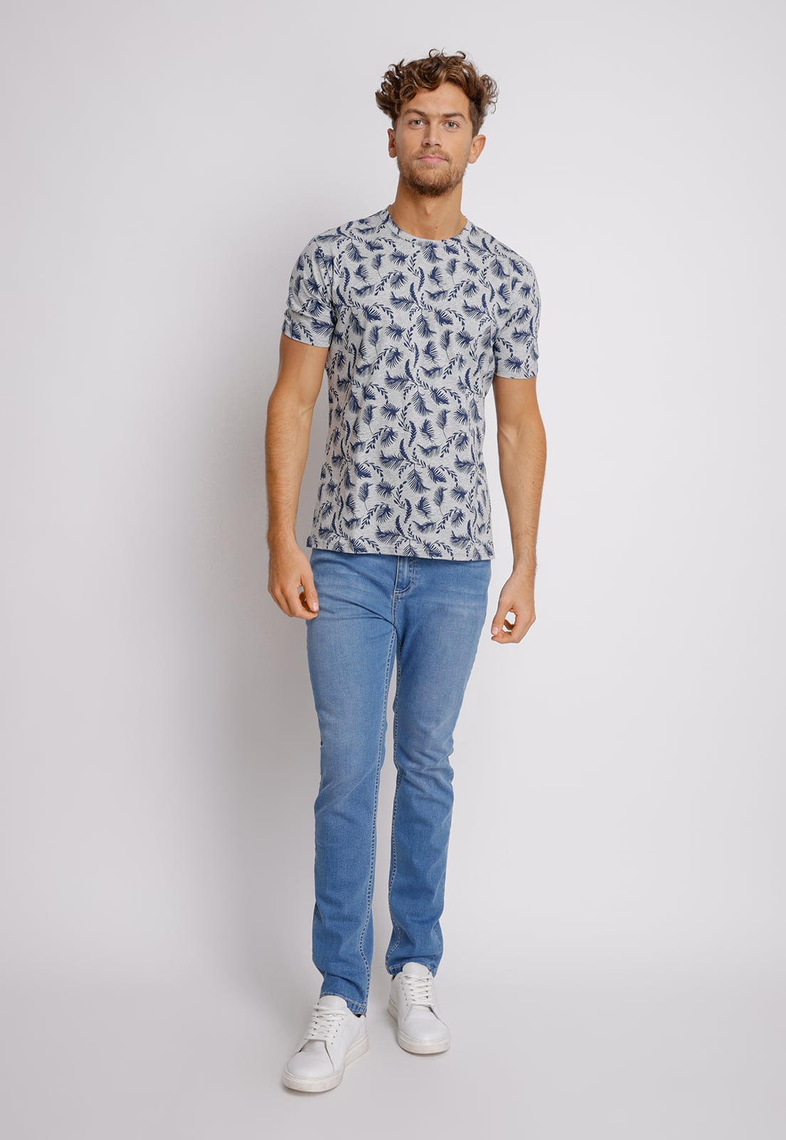 POLERA HOMBRE SLIM FIT MIQUELE ALGODON GRIS - 4