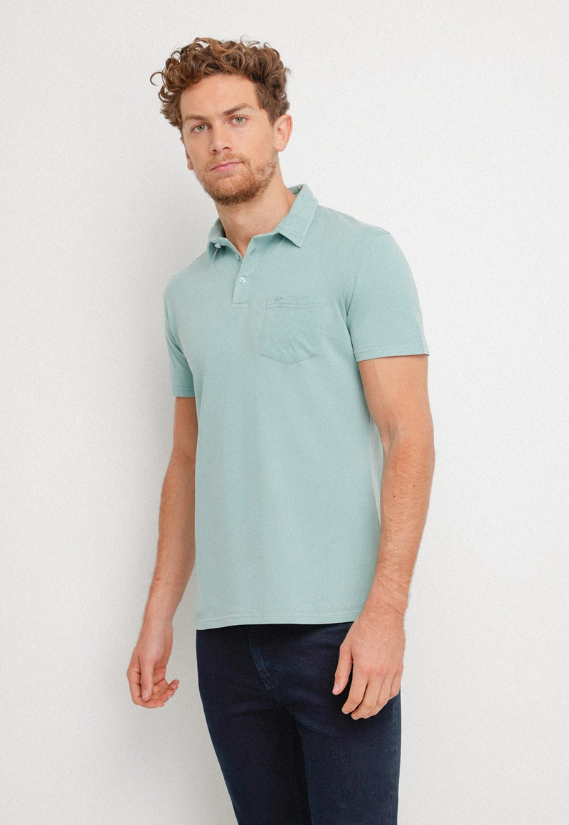POLERA HOMBRE SLIM FIT MARC ALGODON VERDE AGUA - 1