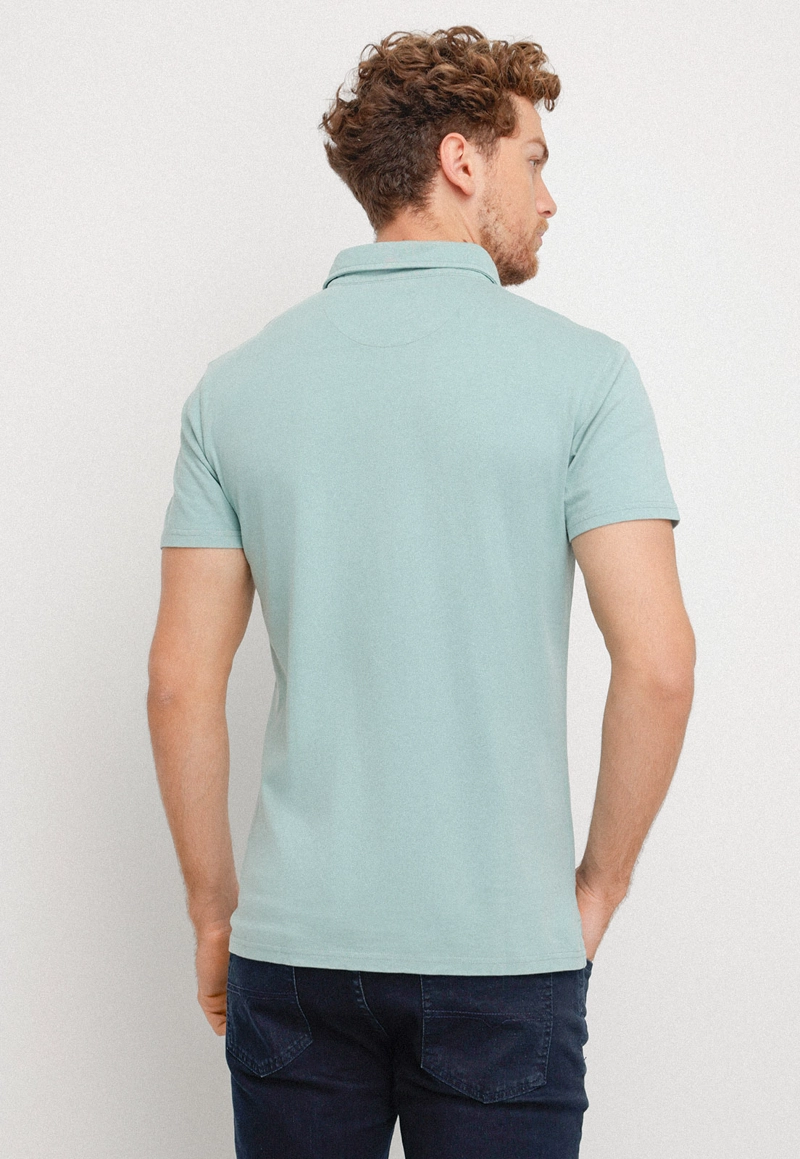 POLERA HOMBRE SLIM FIT MARC ALGODON VERDE AGUA - 2