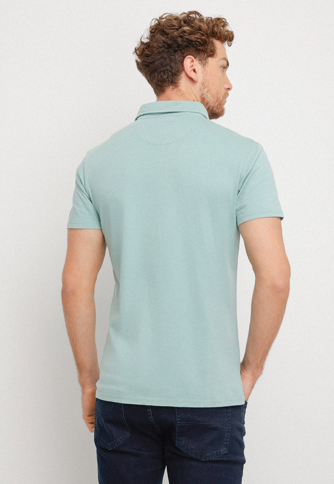 POLERA HOMBRE SLIM FIT MARC ALGODON VERDE AGUA - 2