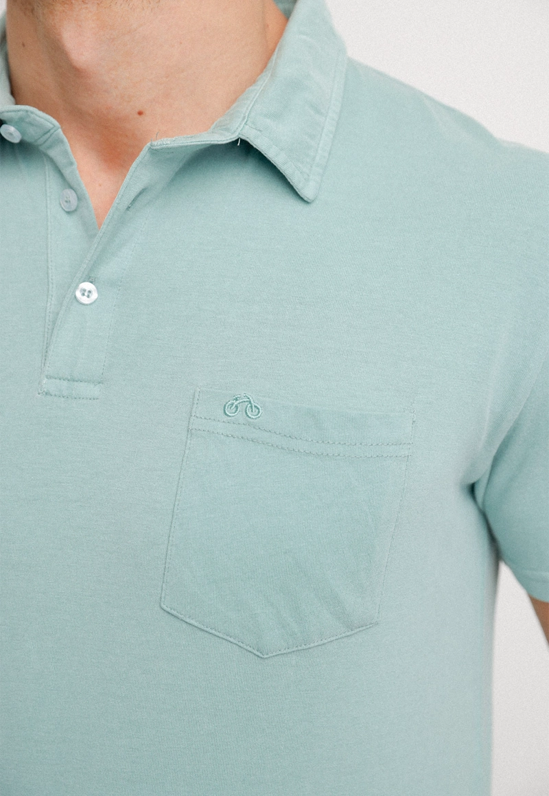 POLERA HOMBRE SLIM FIT MARC ALGODON VERDE AGUA - 3