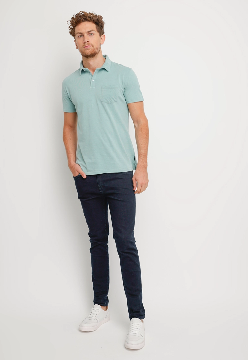 POLERA HOMBRE SLIM FIT MARC ALGODON VERDE AGUA - 4