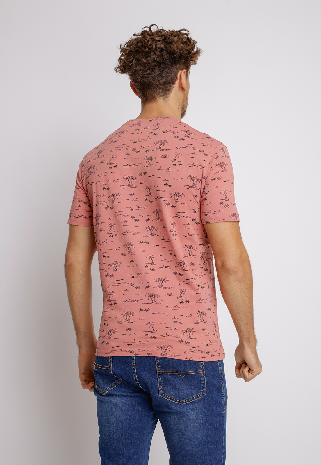 POLERA HOMBRE SLIM FIT MAGNOLIA ALGODON CORAL - 2