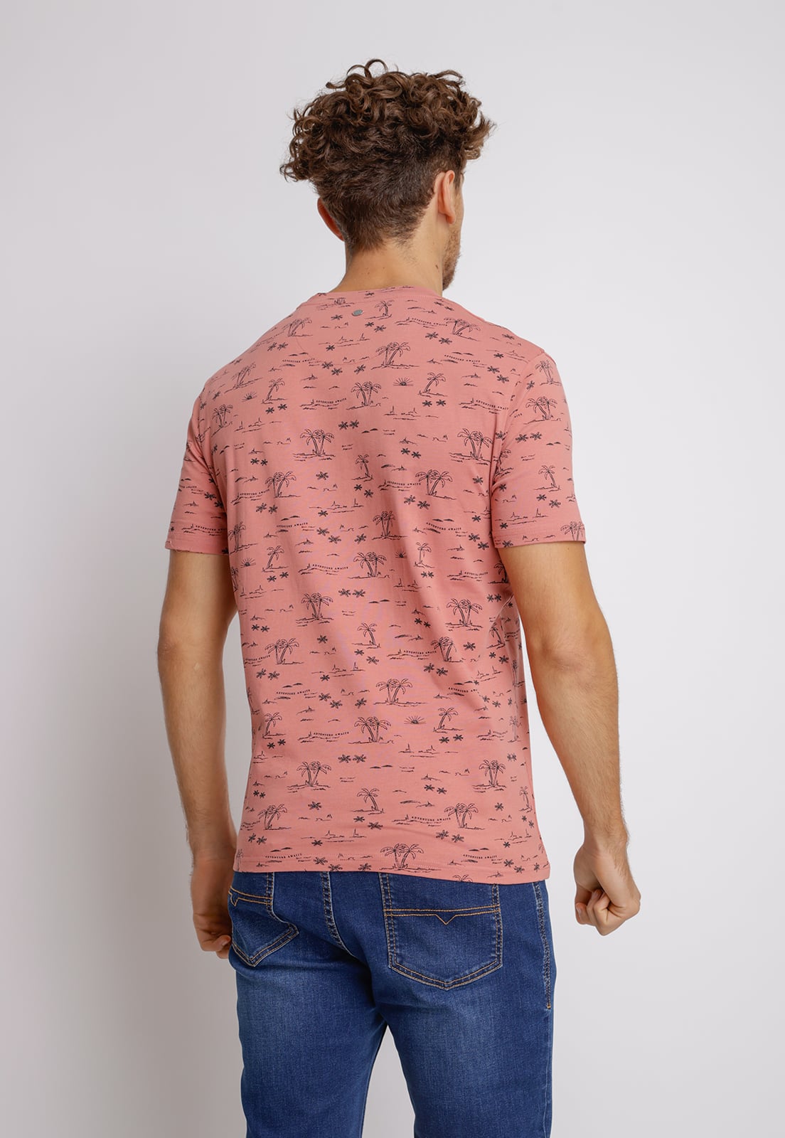 POLERA HOMBRE SLIM FIT MAGNOLIA ALGODON CORAL - 2
