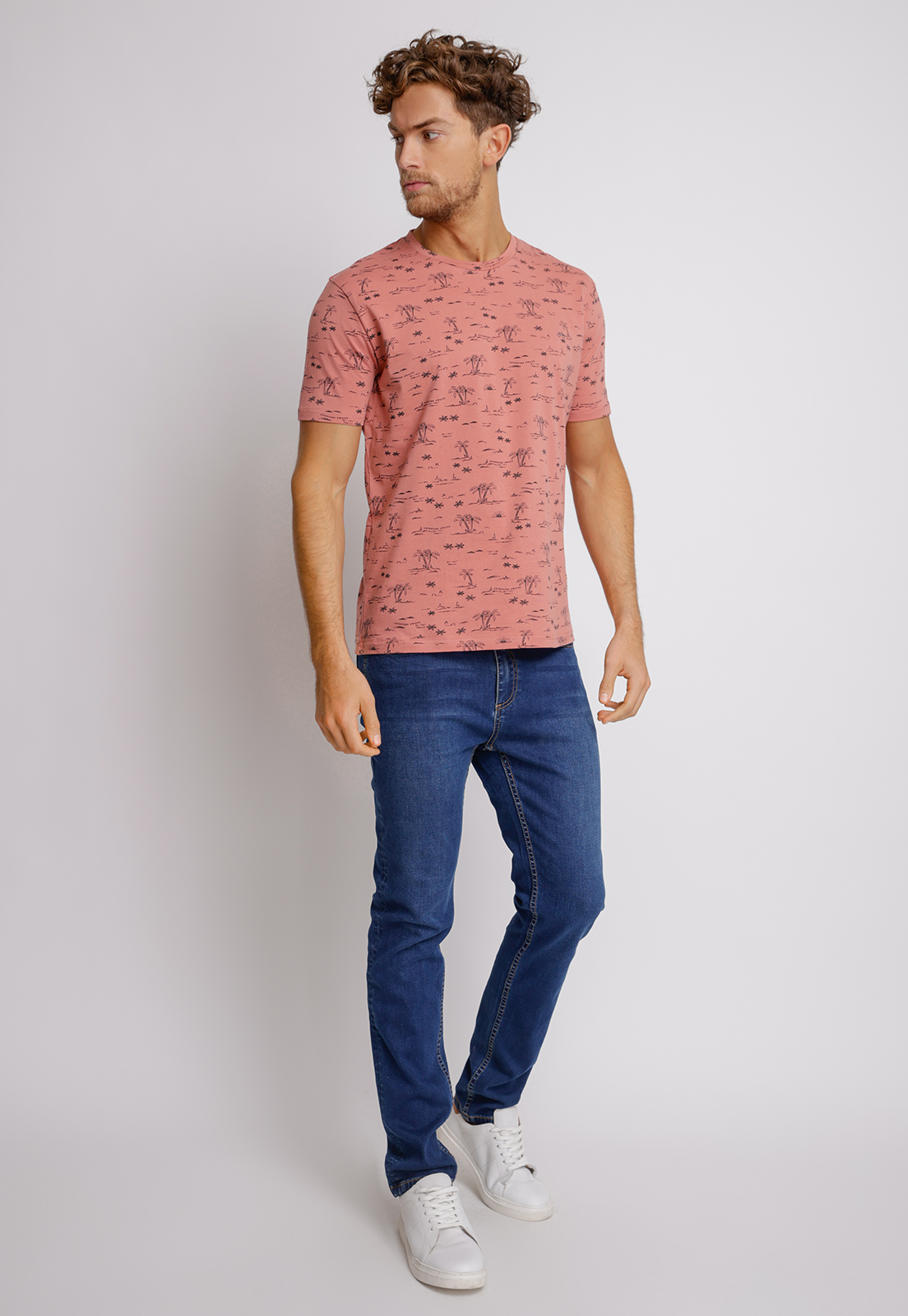 POLERA HOMBRE SLIM FIT MAGNOLIA ALGODON CORAL - 4