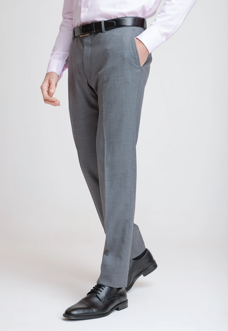PANTALÓN LANA HOMBRE TRIAL GRIS PERFECT SUIT FORMAL S100'S LISO SLIM - 1