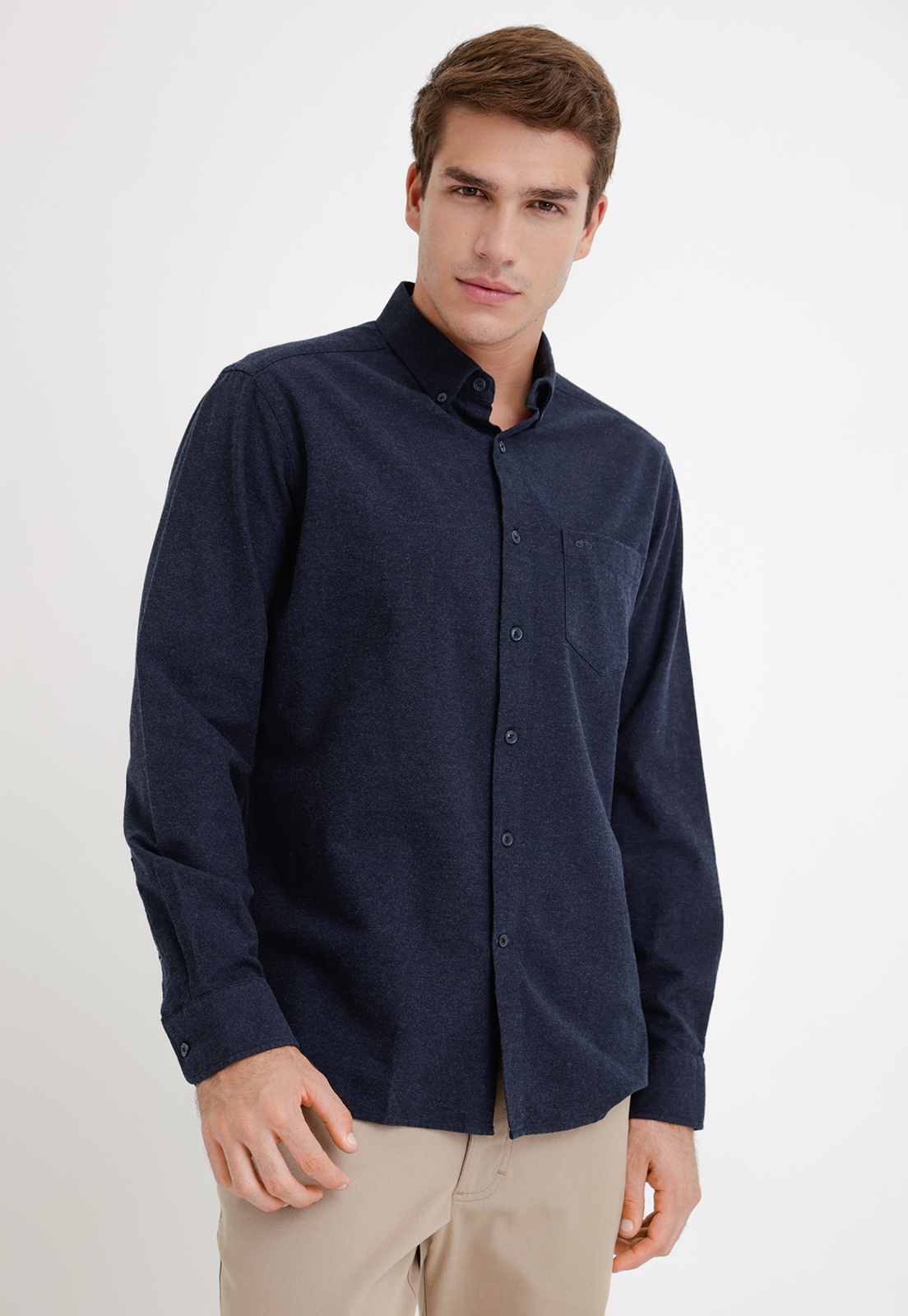 CAMISA HOMBRE FRANELA AZUL MARINO - 1