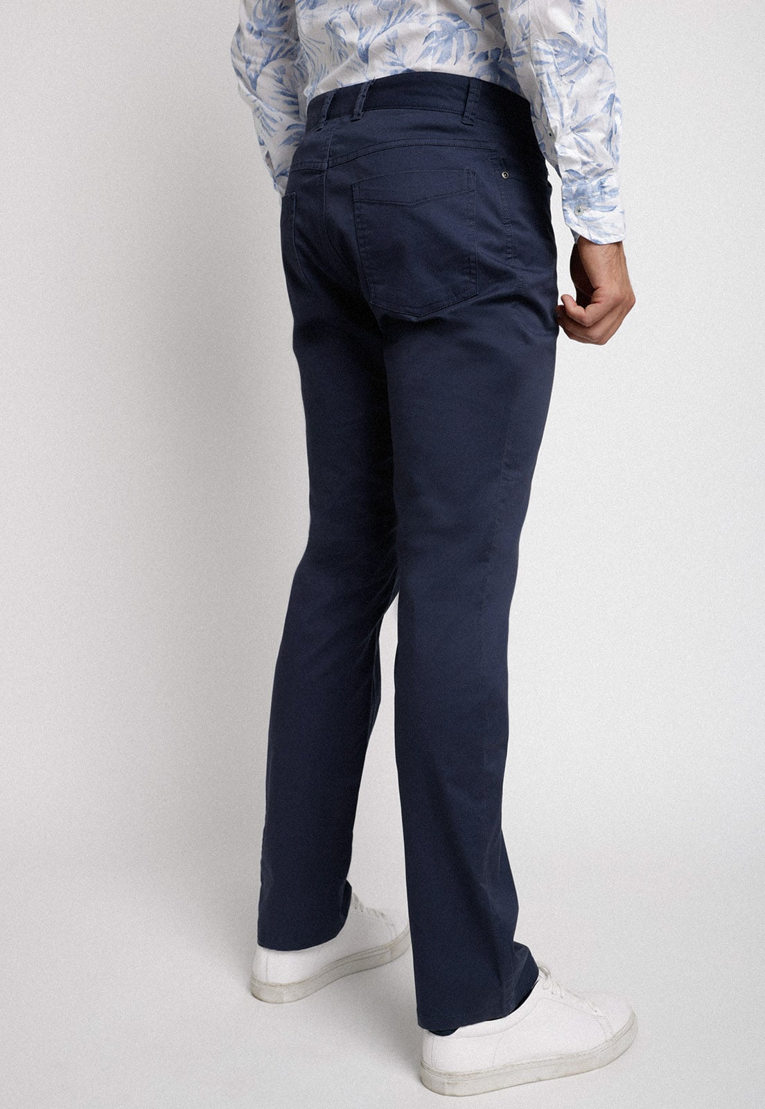 PANTALON CINCO BOLSILLOS AZUL MARINO - 2