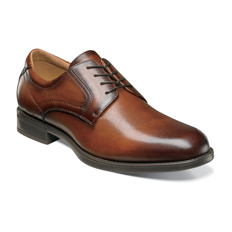 ZAPATO MIDTOWN PLAIN TOE OXFORD COGNAC - 1