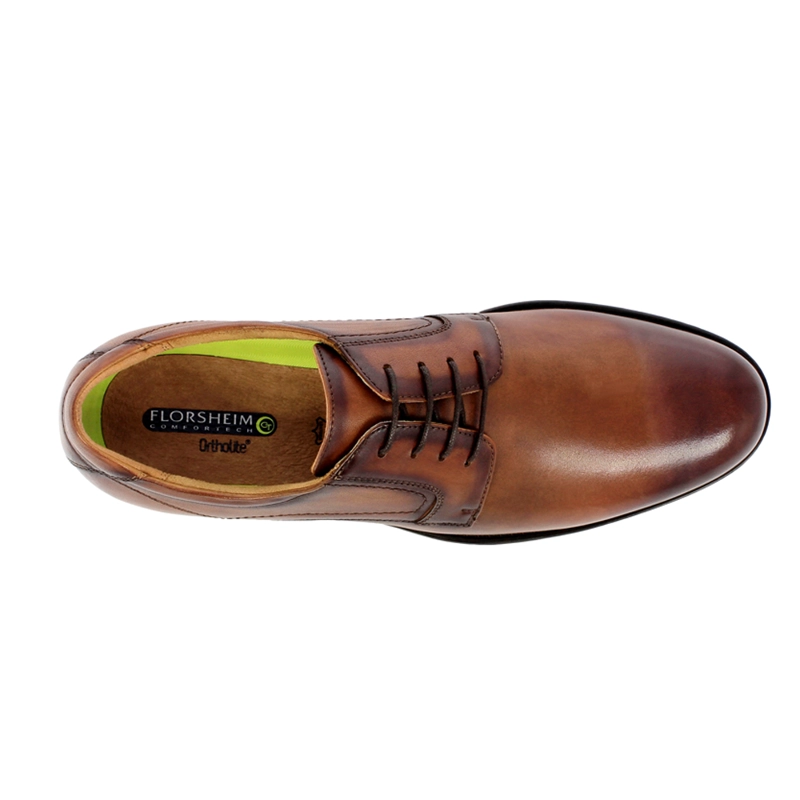 ZAPATO MIDTOWN PLAIN TOE OXFORD COGNAC - 5