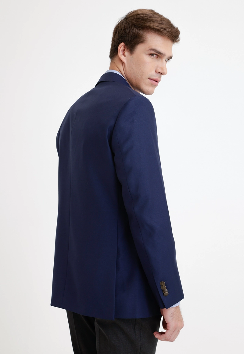 CHAQUETA FORMAL HOMBRE LANA S100'S LISO SLIM MIX&COLOR AZUL - 2