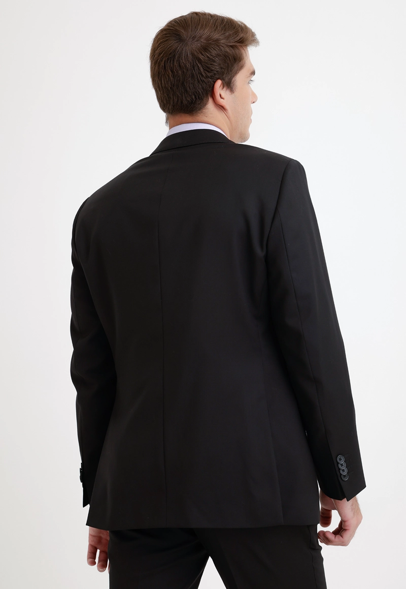 CHAQUETA FORMAL HOMBRE LANA S100'S LISO SLIM MIX&COLOR NEGRO - 2