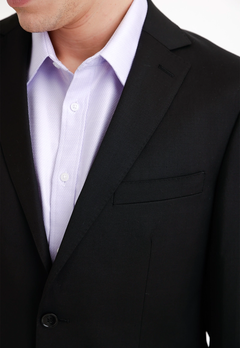 CHAQUETA FORMAL HOMBRE LANA S100'S LISO SLIM MIX&COLOR NEGRO - 3