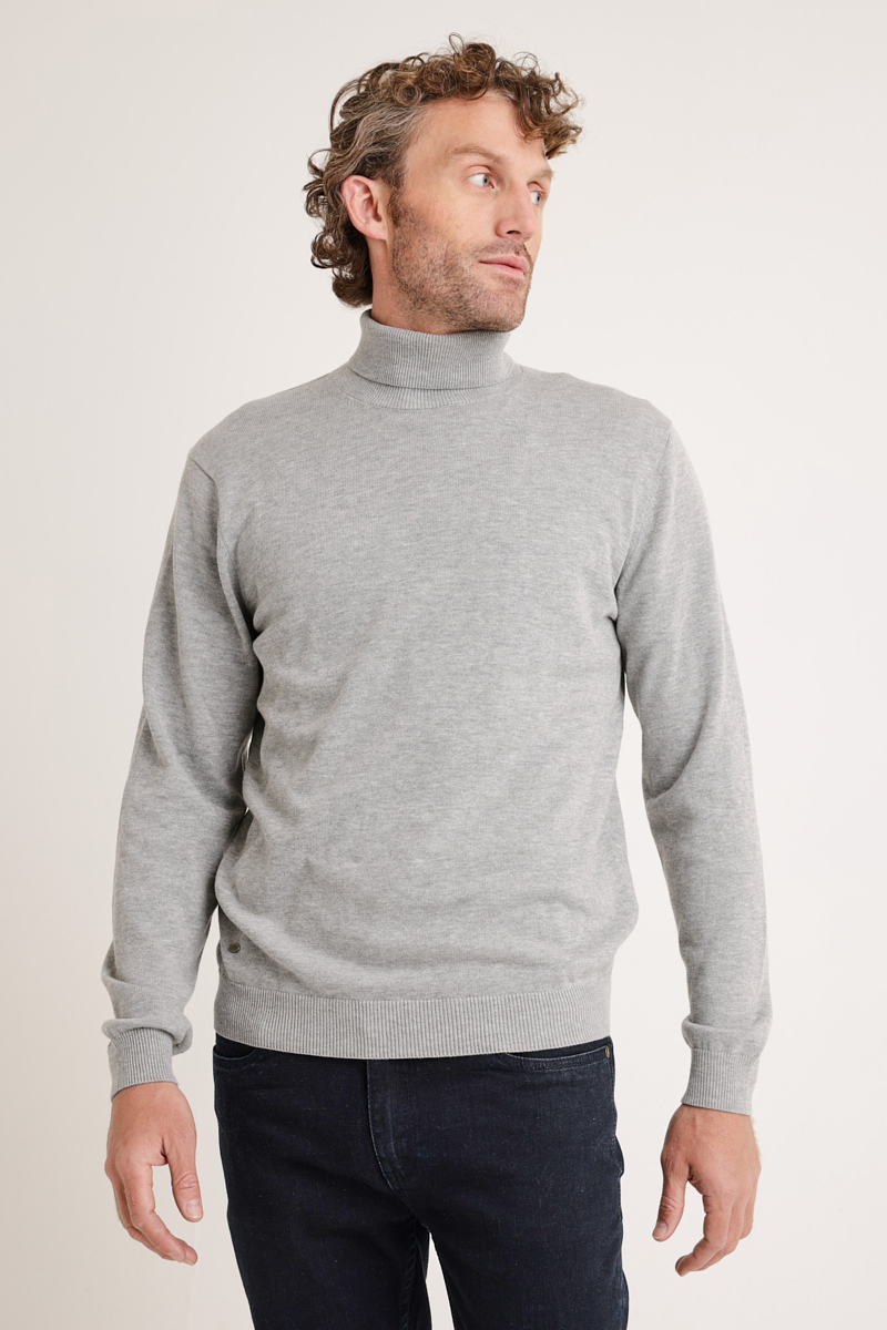 SWEATER HOMBRE CUELLO ALTO GRIS - 1