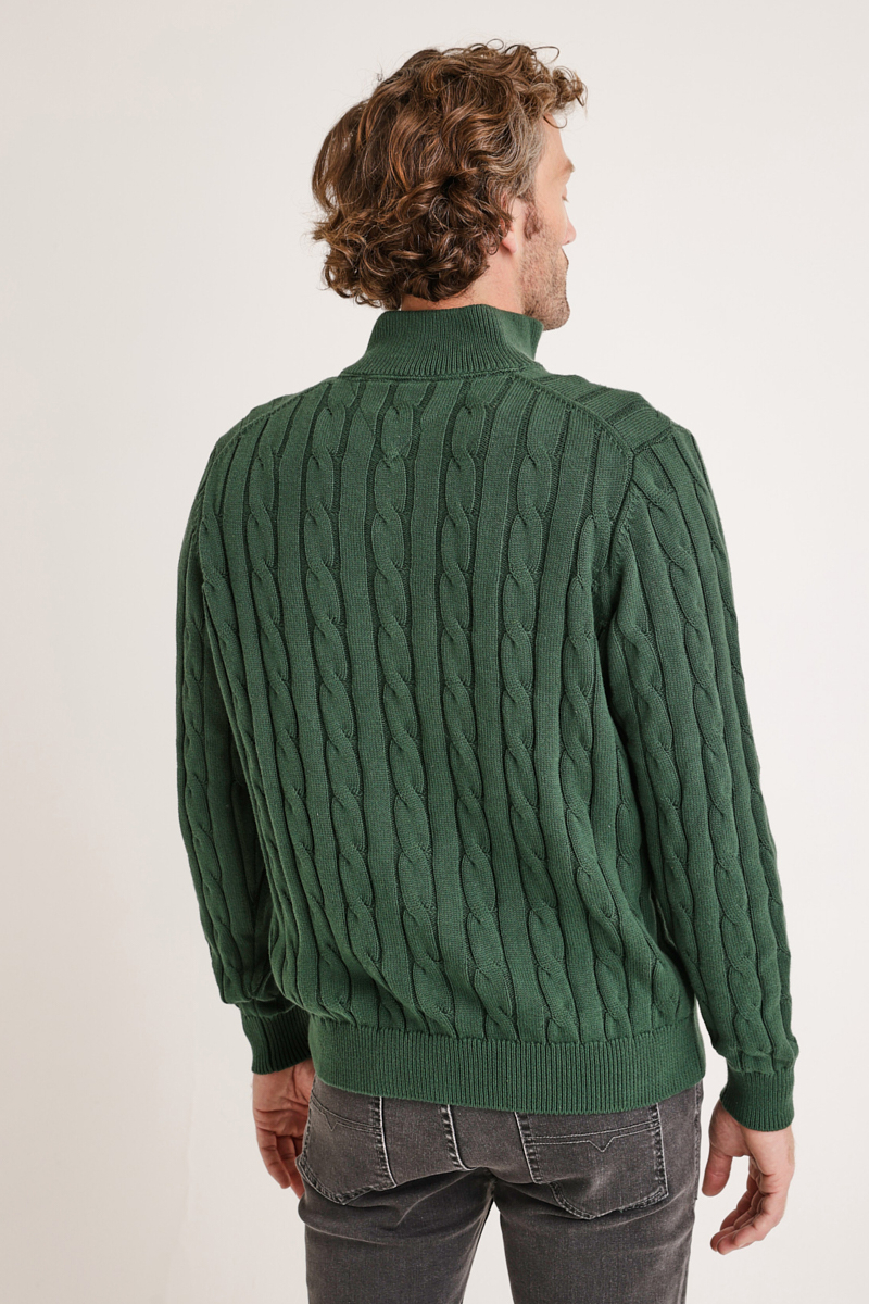 SWEATER HOMBRE PIER TRENZADO VERDE - 2