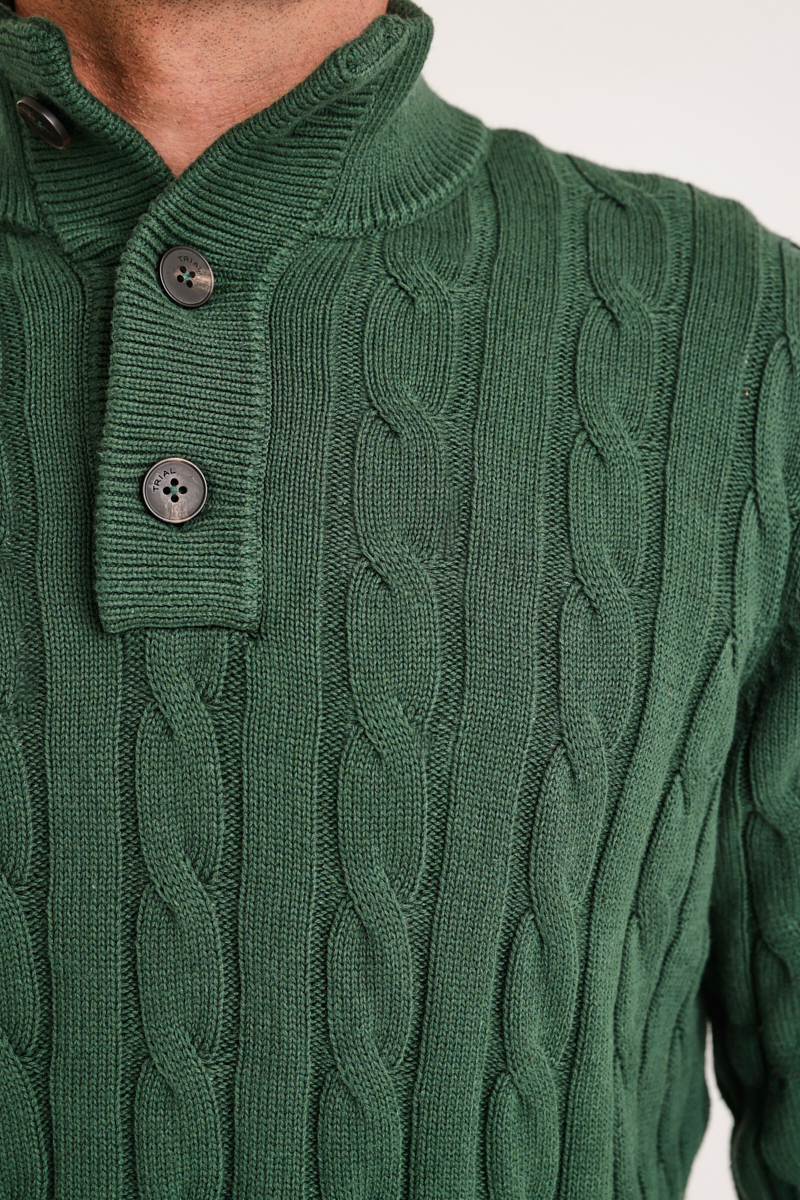 SWEATER HOMBRE PIER TRENZADO VERDE - 3