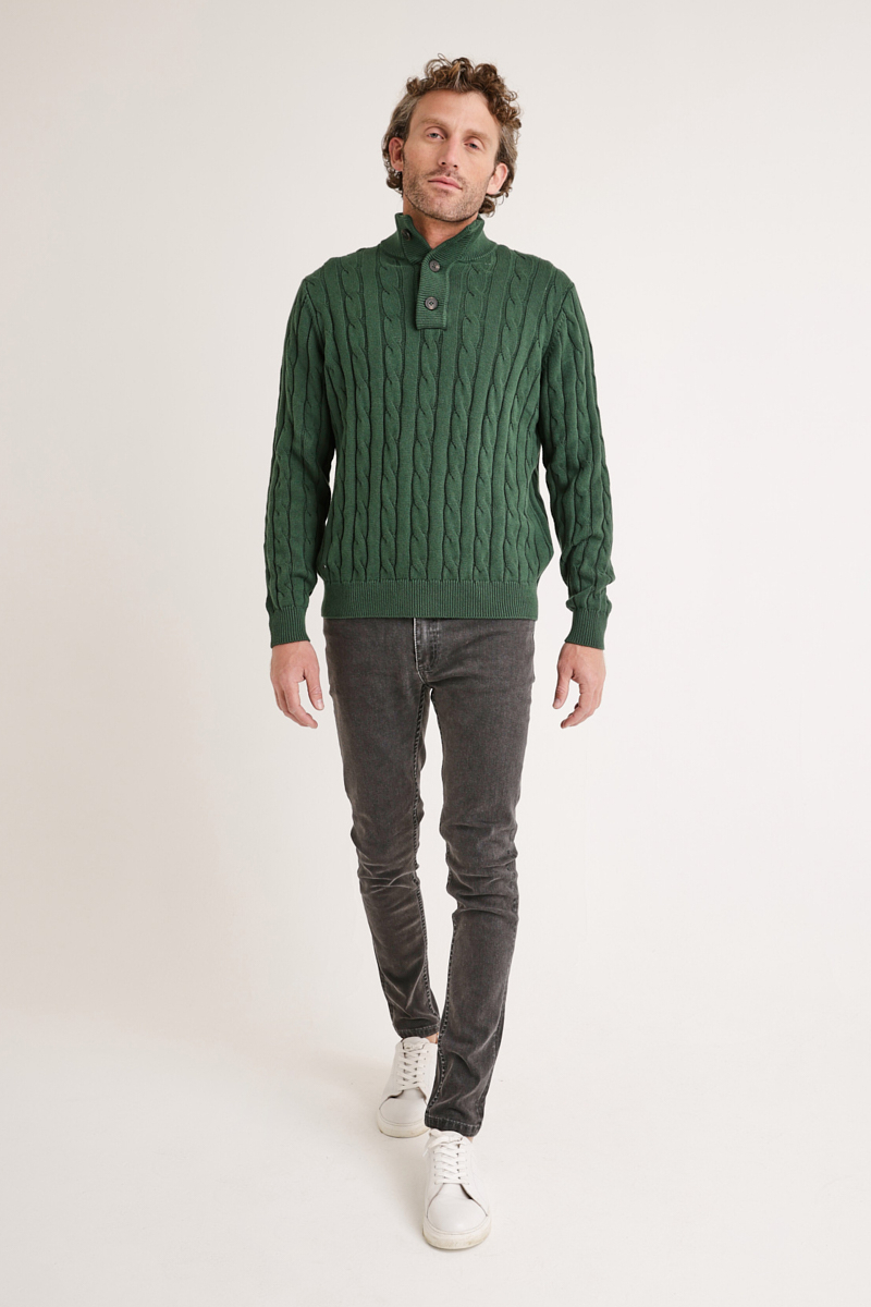 SWEATER HOMBRE PIER TRENZADO VERDE - 4