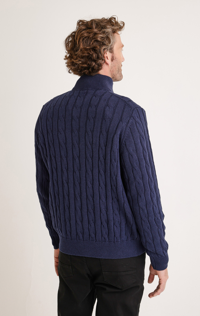 SWEATER HOMBRE PIER TRENZADO AZUL - 2