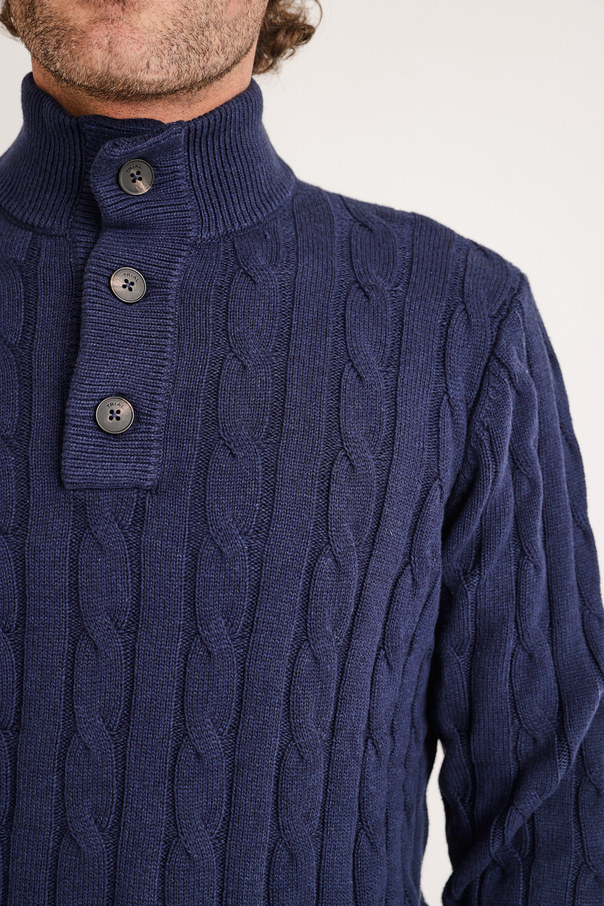 SWEATER HOMBRE PIER TRENZADO AZUL - 3