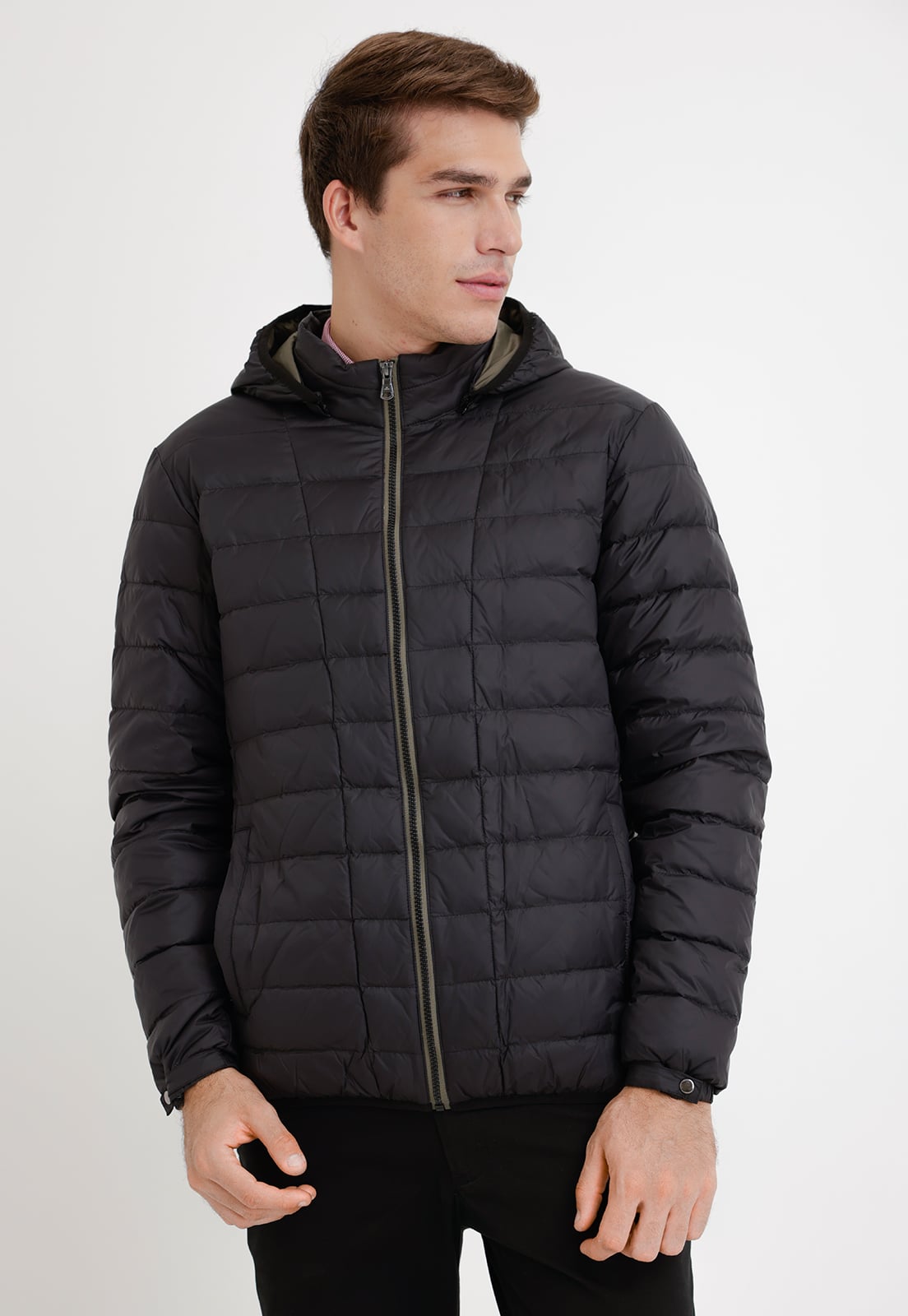 PARKA HOMBRE ACOLCHADA PLUMA NEGRO - 1