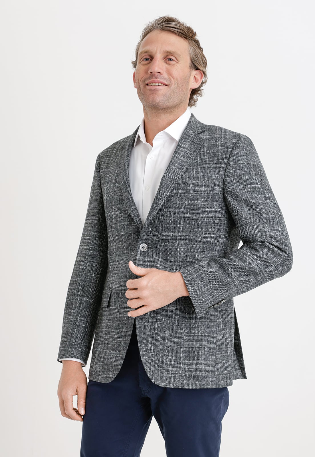 CHAQUETA FORMAL HOMBRE MEZCLA LANA SEDA FANTASIA SLIM SARTORIAL VERDE - 1