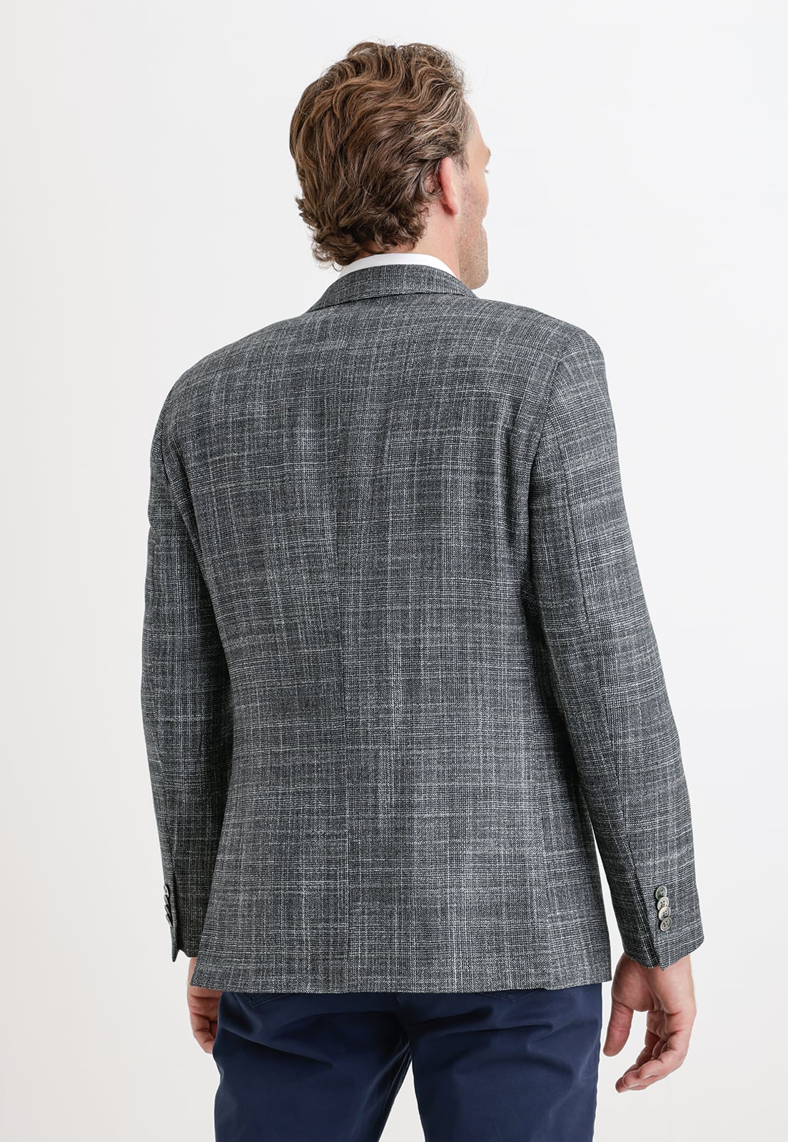 CHAQUETA FORMAL HOMBRE MEZCLA LANA SEDA FANTASIA SLIM SARTORIAL VERDE - 2