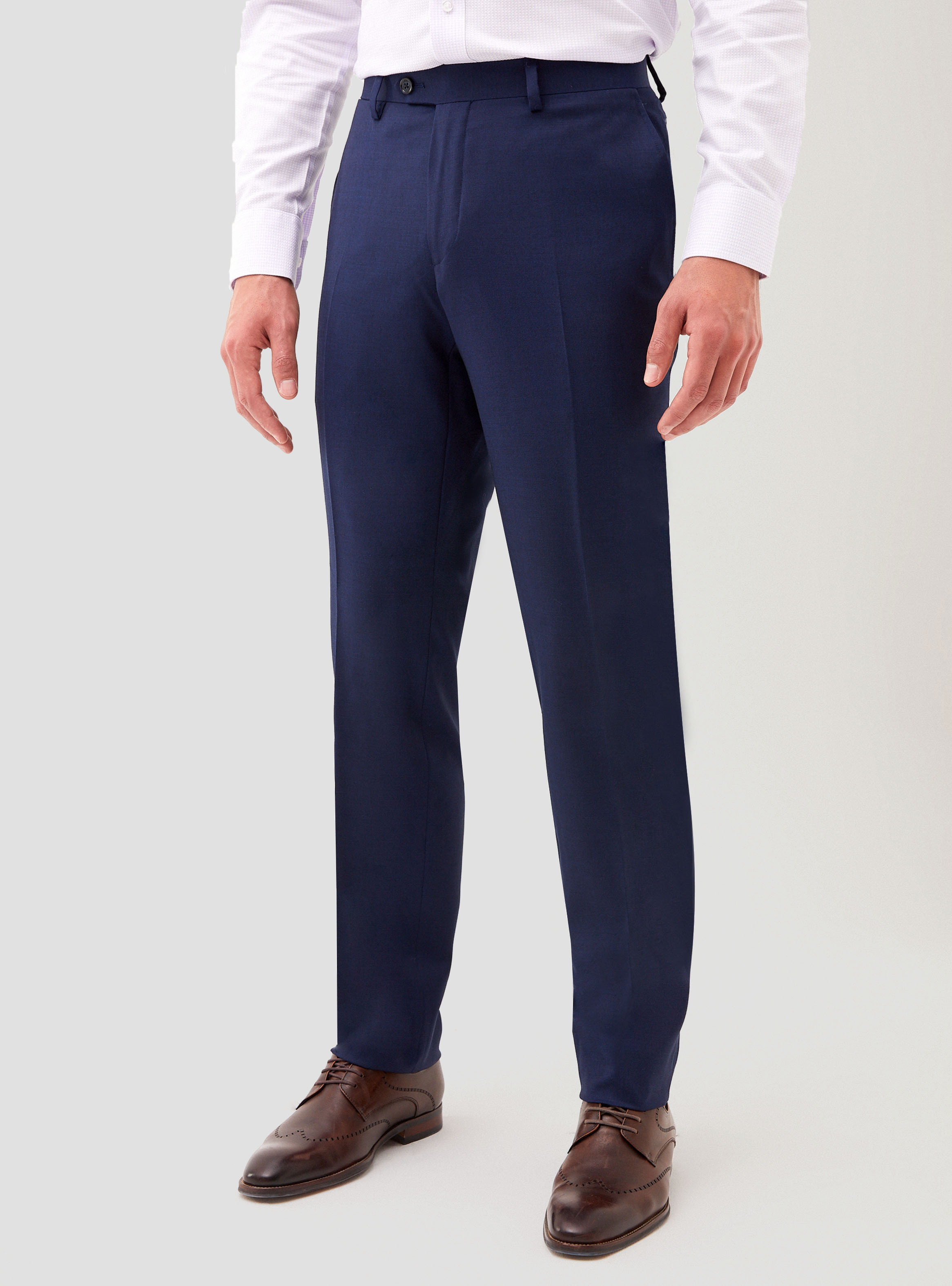 PANTALON FORMAL HOMBRE LANA S100'S LISO SLIM MIX&COLOR AZUL - 1