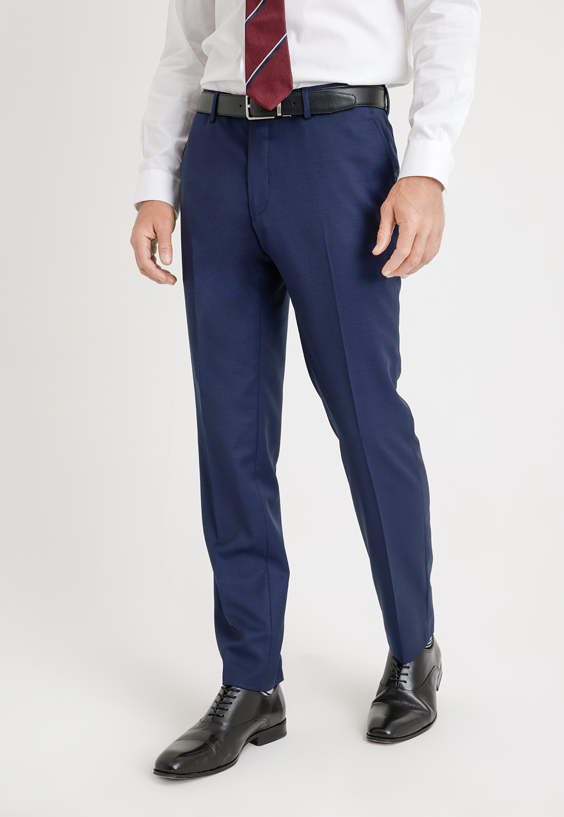 PANTALON FORMAL HOMBRE LANA S100'S LISO SLIM MIX&COLOR AZUL - 1