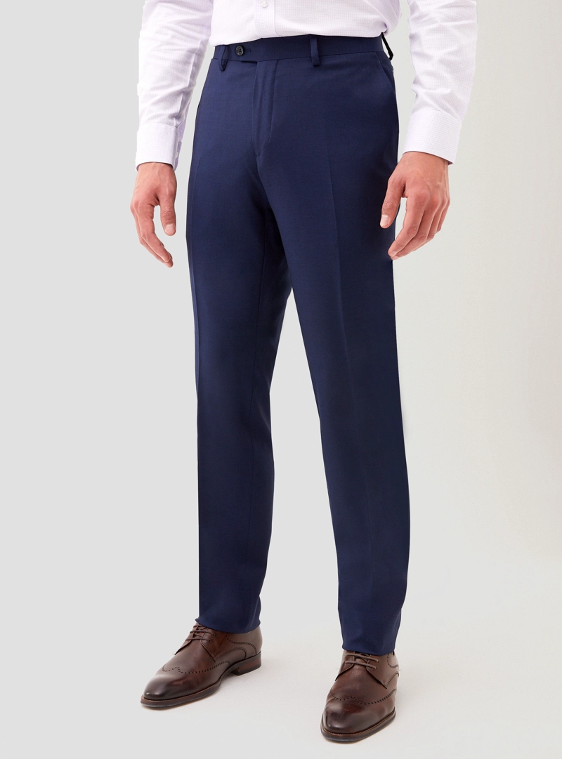 PANTALON FORMAL HOMBRE LANA S100'S LISO SLIM MIX&COLOR AZUL - 1