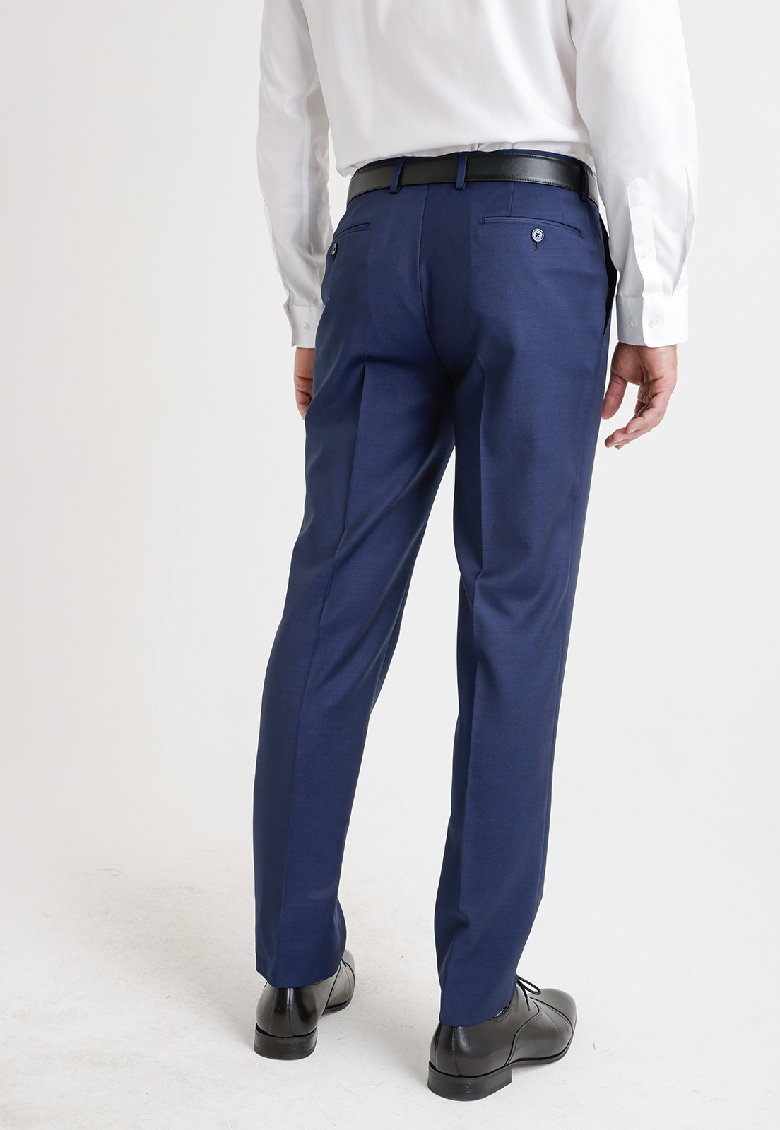 PANTALON FORMAL HOMBRE LANA S100'S LISO SLIM MIX&COLOR AZUL - 2