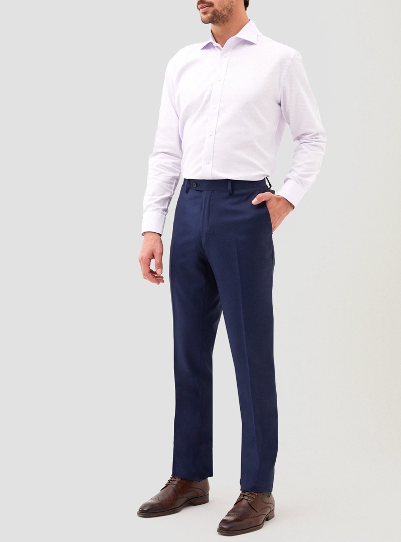 PANTALON FORMAL HOMBRE LANA S100'S LISO SLIM MIX&COLOR AZUL - 2