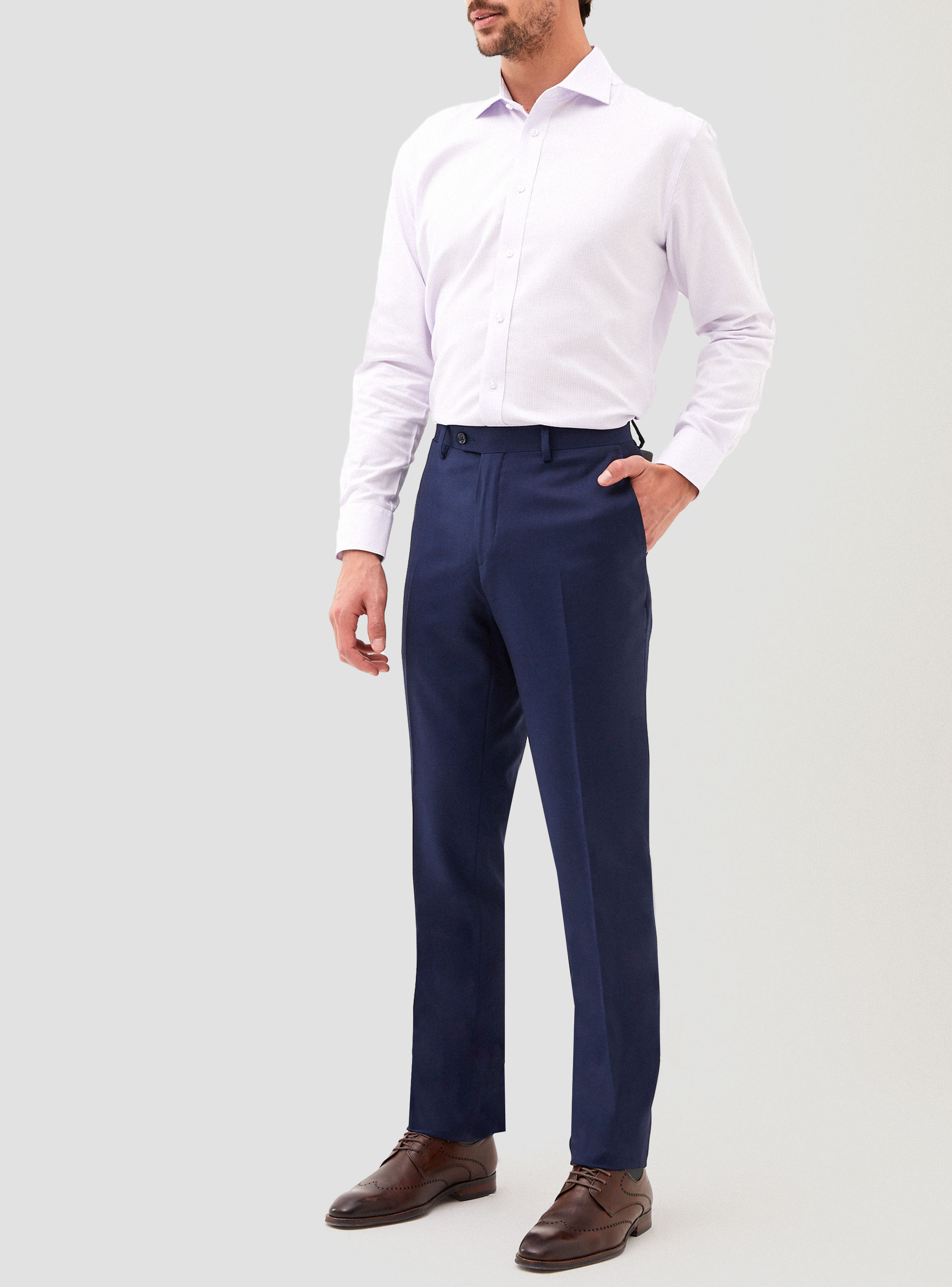 PANTALON FORMAL HOMBRE LANA S100'S LISO SLIM MIX&COLOR AZUL - 2
