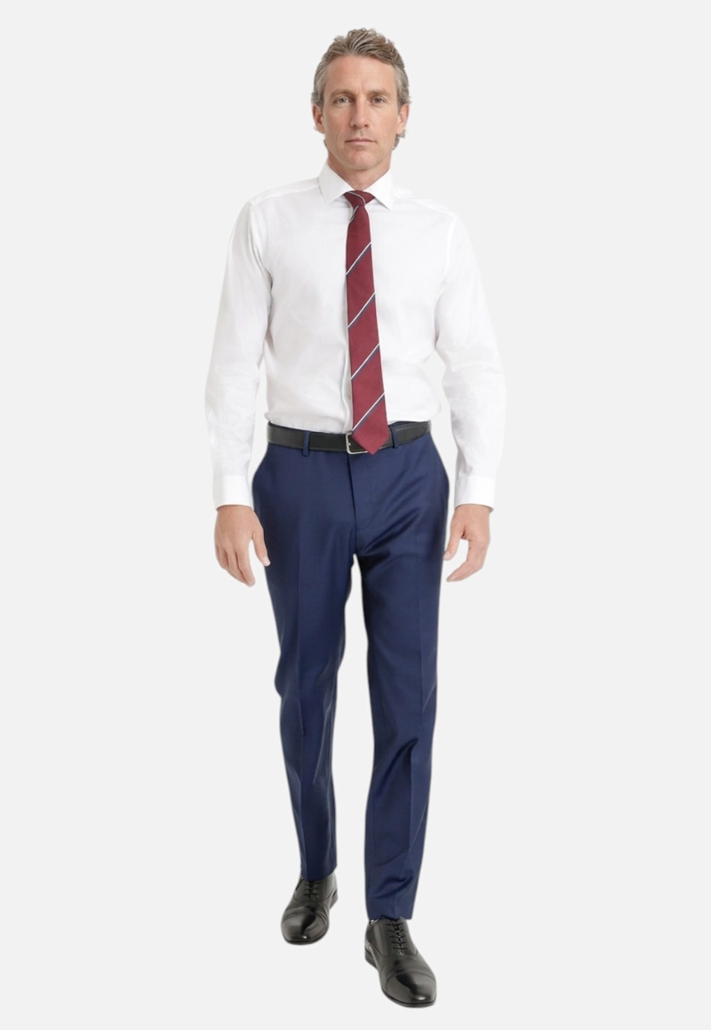 PANTALON FORMAL HOMBRE LANA S100'S LISO SLIM MIX&COLOR AZUL - 4