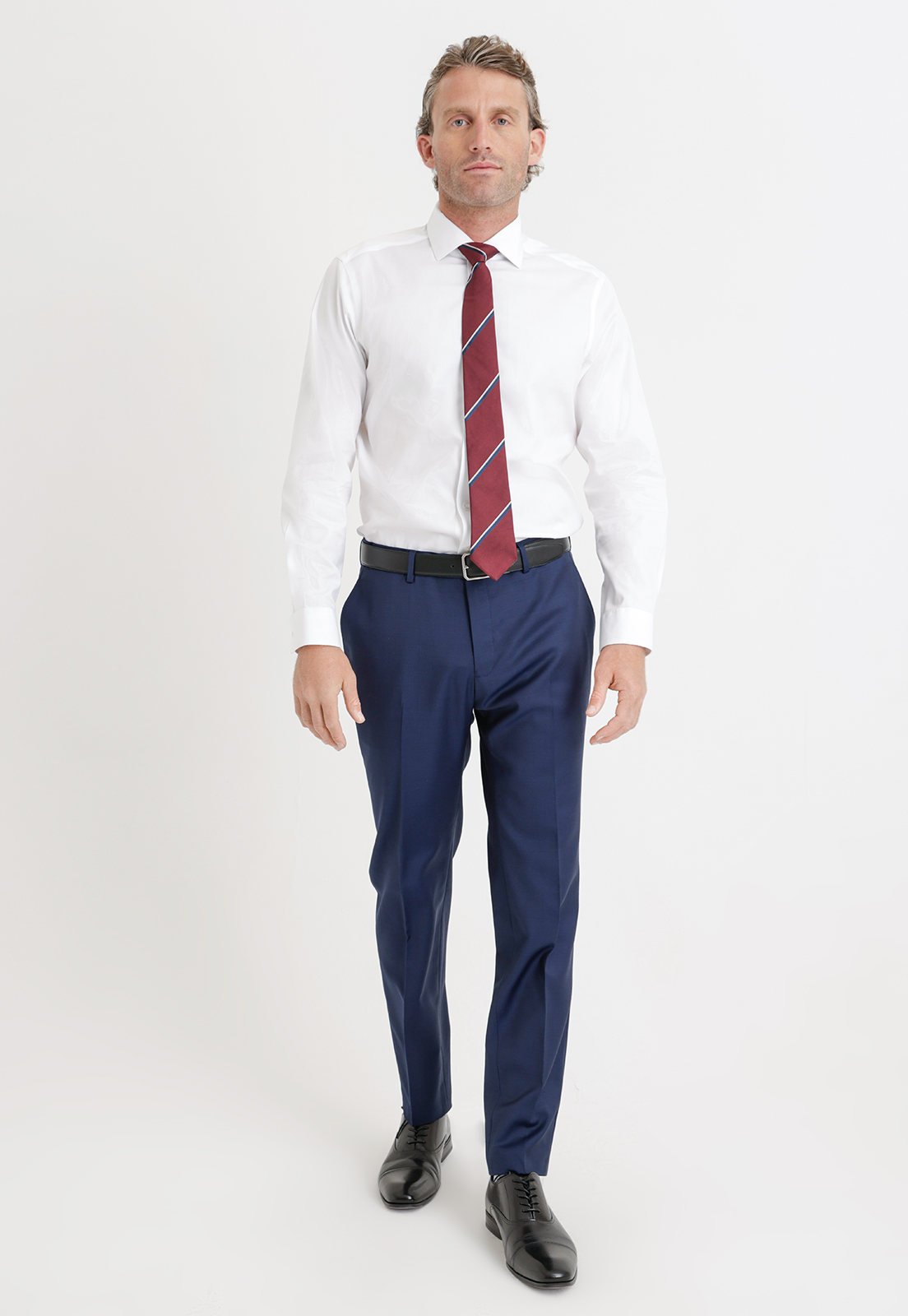 PANTALON FORMAL HOMBRE LANA S100'S LISO SLIM MIX&COLOR AZUL - 4