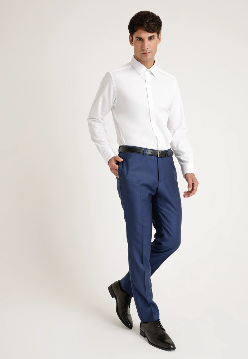 PANTALON FORMAL LISO AZUL THE WILLOW SLIM - 4