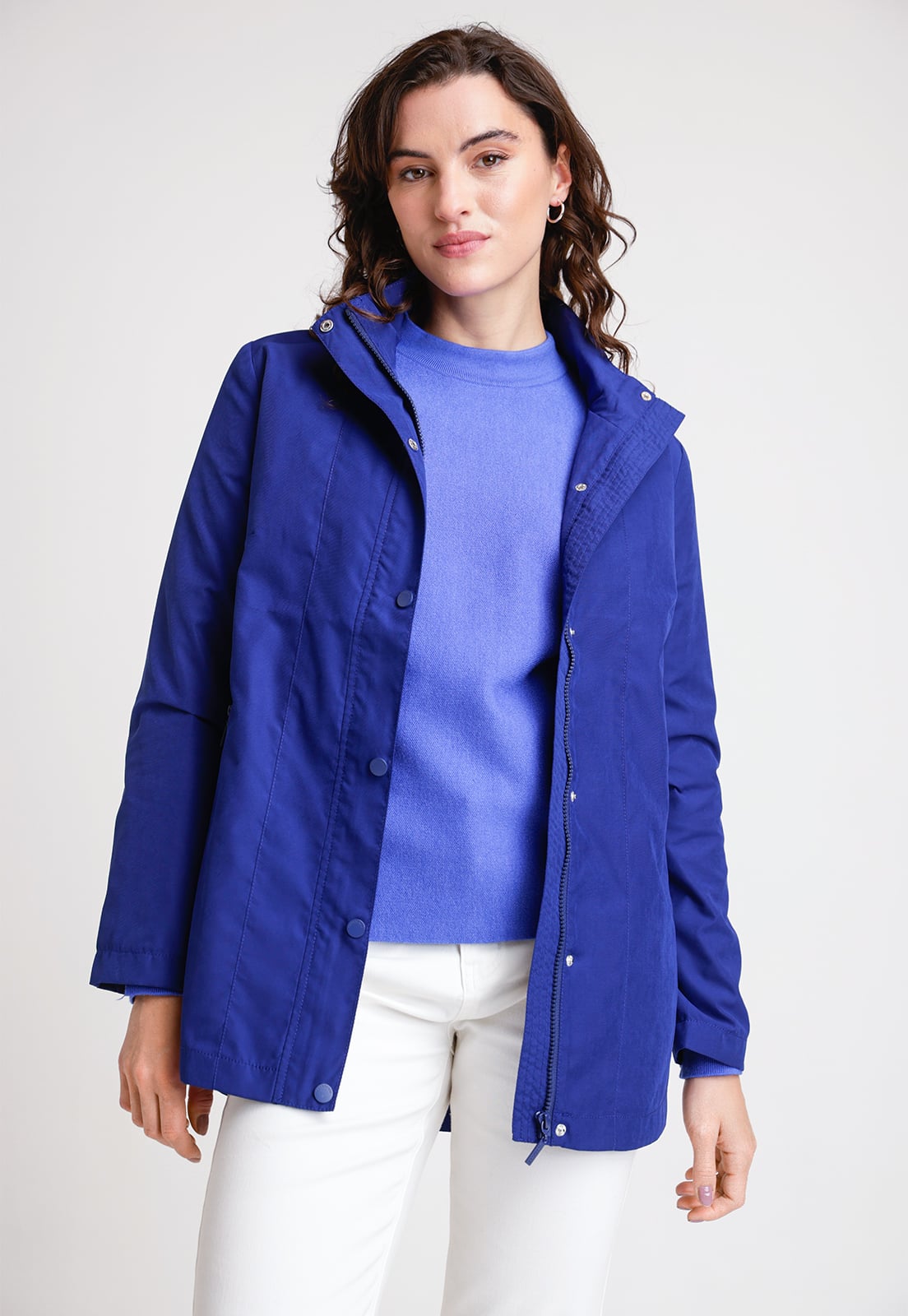IMPERMEABLE DE MUJER MODELO BAO COLOR AZUL - 1