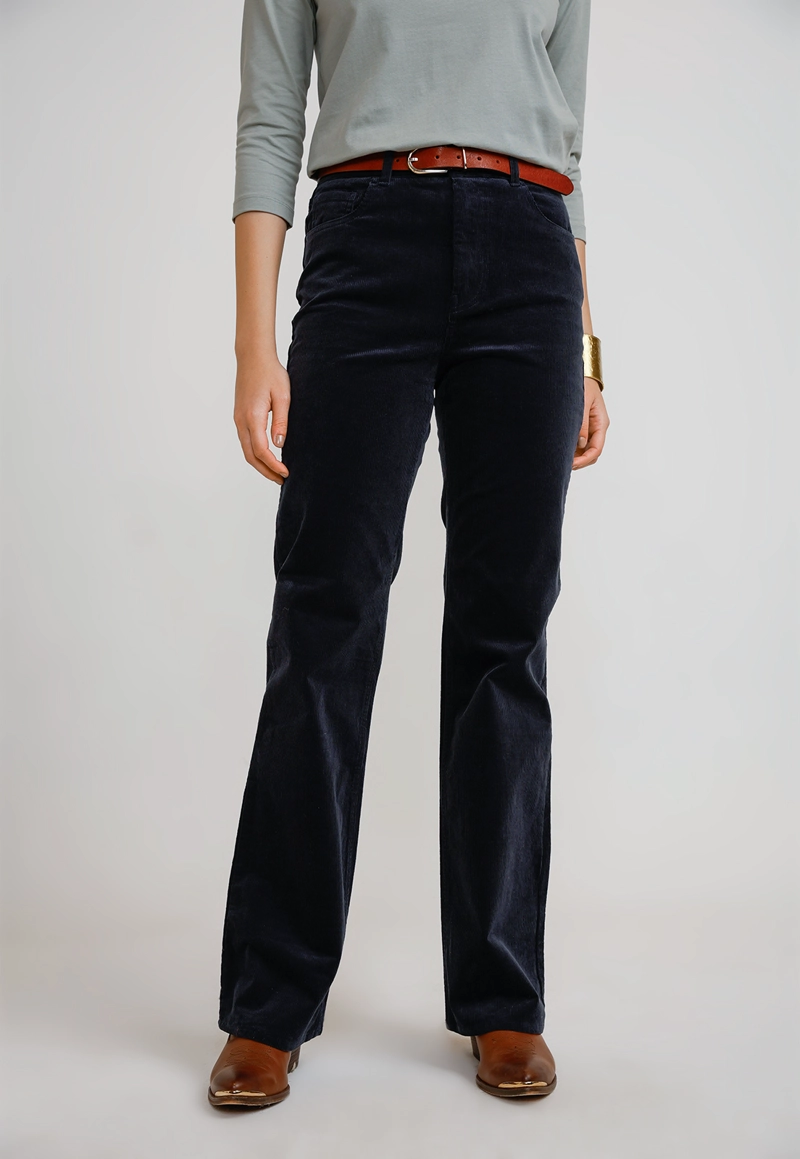 PANTALÓN ALGODÓN MUJER CANADIENNE AZUL MARINO ISHANG - 1