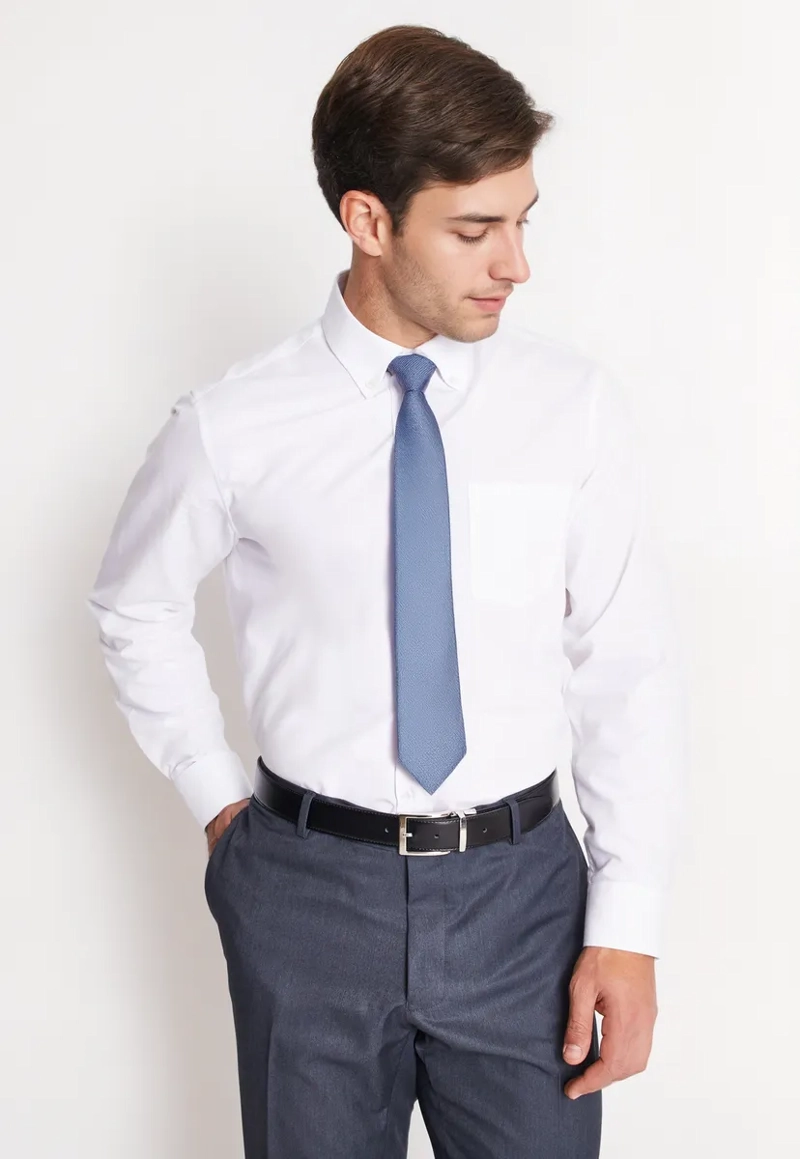 CAMISA FORMAL HOMBRE REGULAR OXFORD BLANCO - 1