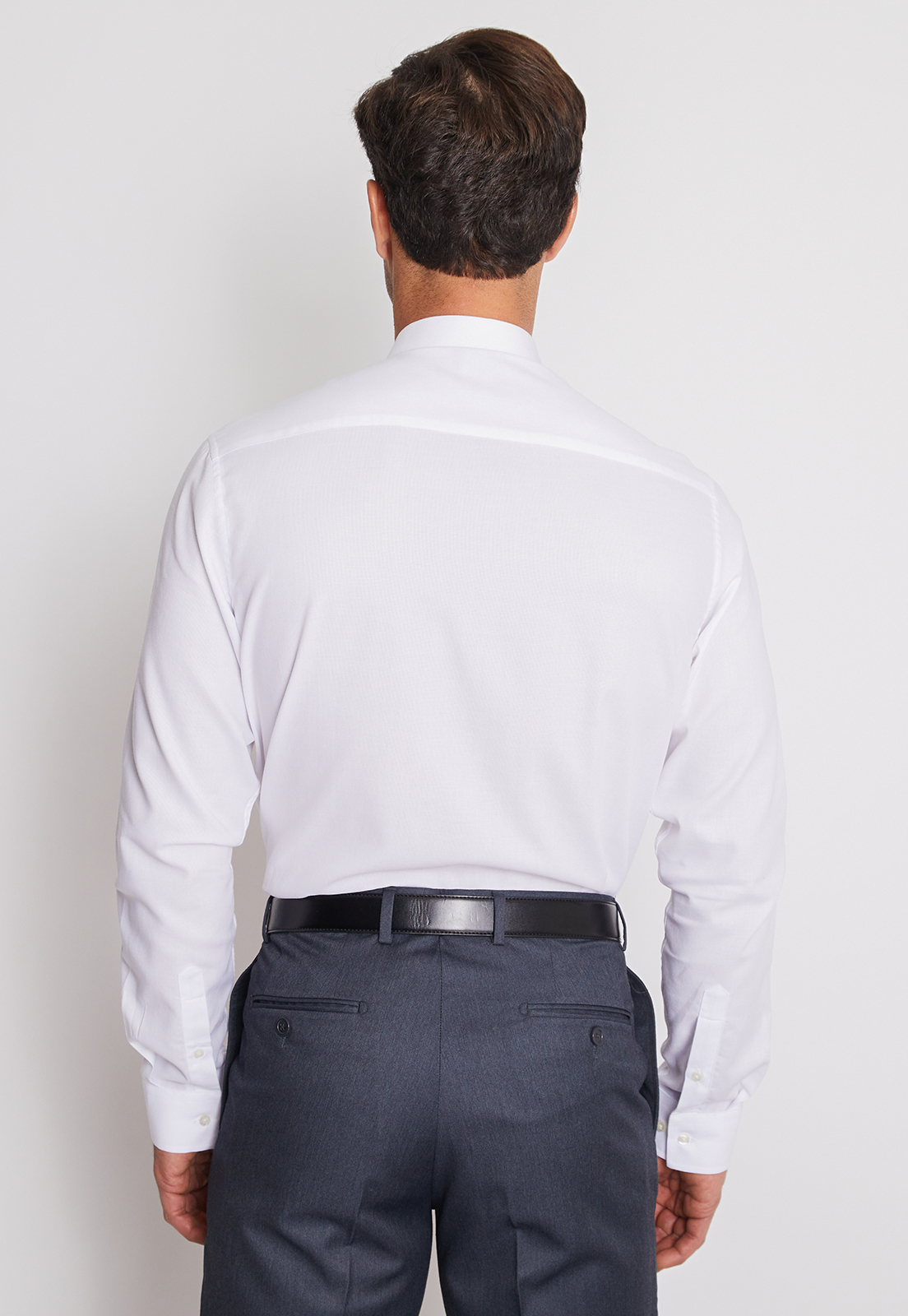 CAMISA FORMAL COLECCION SLIM DOBBY BLANCO - 2